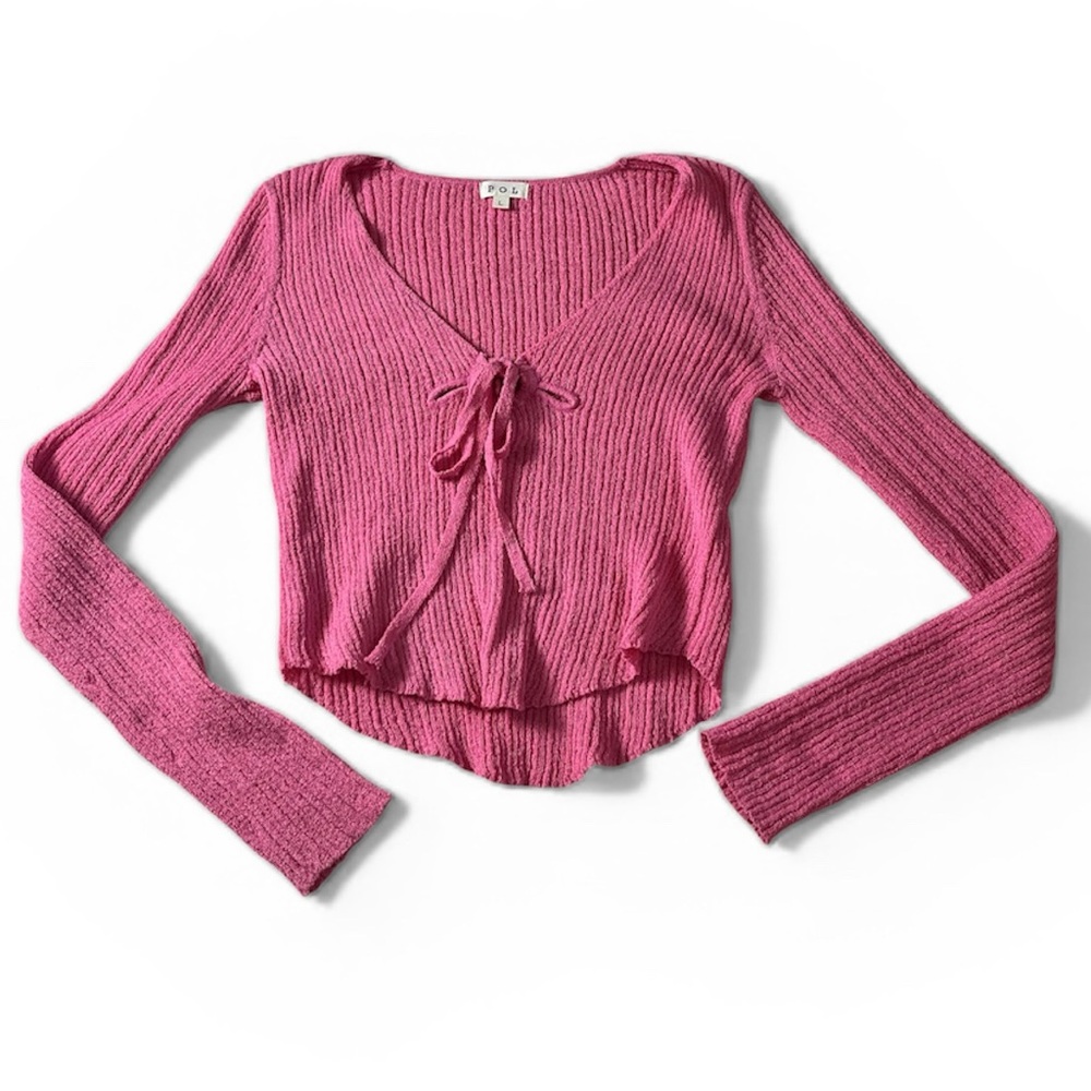 POL Ribbed Knit Sweater Top Large